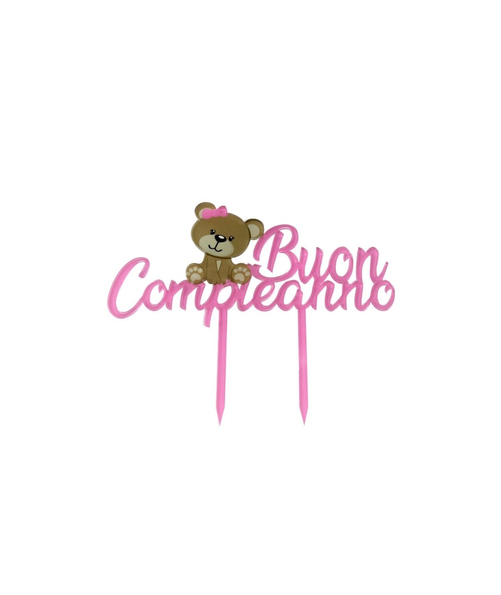 Cake Topper Buon Compleanno Rosa Gold 1pz