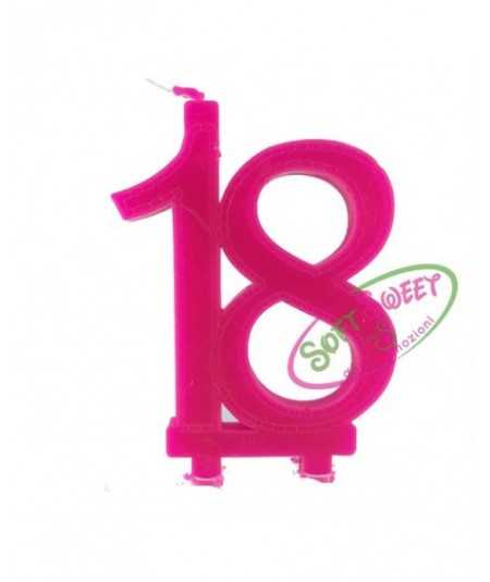 CANDELA 18 ANNI GLITTER ROSA CM.12