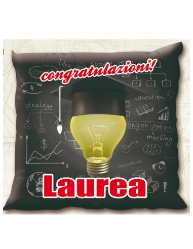 CUSCINO LAUREA CONGRATULAZIONI 46X46 CM