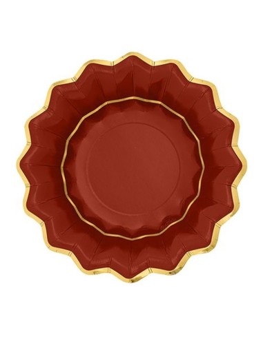 PIATTO FONDO IN CARTONE LIBERTY RED&GOLD 8 PZ 24 CM