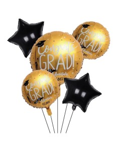 PALLONCINI COMPOSIZIONE LAUREA GOLD 5 PZ