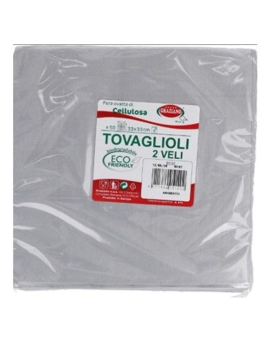 TOVAGLIOLI BIODEGRADABILI ARGENTO 50 PZ