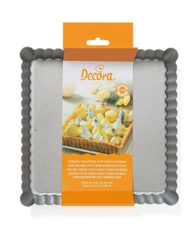 STAMPO CROSTATA ANTIADERENTE CON FONDO MOBILE 21X21X3,5H