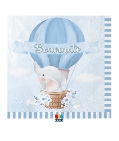 TOVAGLIOLI NASCITA BENVENUTO CON ELEFANTINO 20PZ 33CM