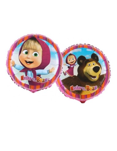 PALLONCINO MYLAR GLOBO MASHA E ORSO 45 CM DOUBLEFACE