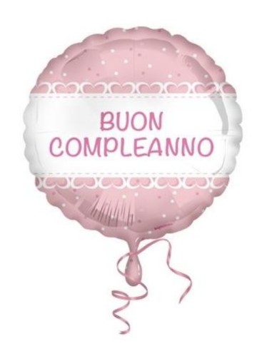 PALLONCINO GLOBO BUON COMPLEANNO ROSA 42 CM