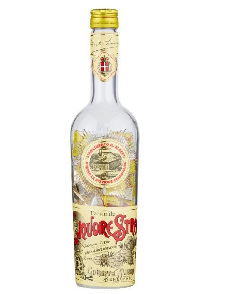 BOTTIGLIA IN VETRO STREGA CON CIOCCOLATINI TORRONCINI MIGNON 350 GR