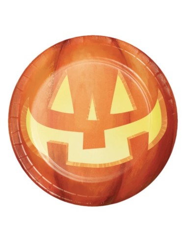 PIATTI PICCOLI IN CARTONE HALLOWEEN ZUCCA 8 PZ 17 CM