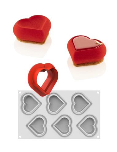 STAMPO IN SILICONE HEARTIX CUORE 78X70X30H MM 6 CAVITA