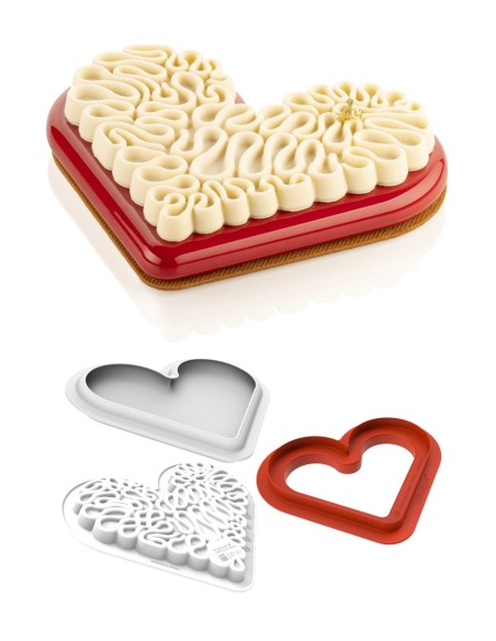 STAMPO IN SILICONE LEVEL HEARTS 210X173X21H MM