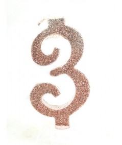 CANDELINA ORO ROSA GLITTER NUMERO 3