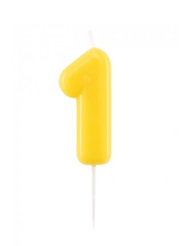 CANDELINA GLOSSY GIALLO NUMERO 1 10,5 CM