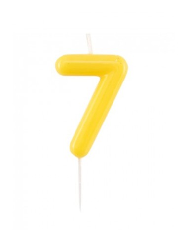 CANDELINA GLOSSY GIALLO NUMERO 7 10,5 CM