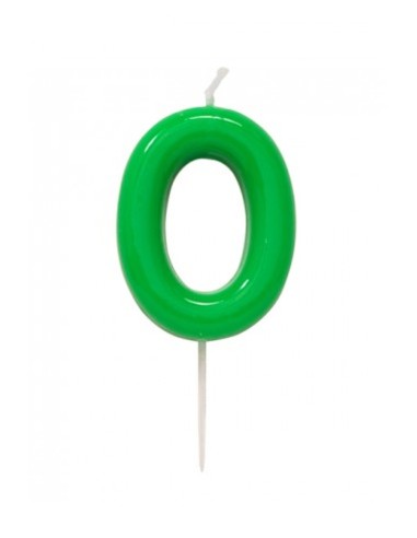 CANDELINA GLOSSY VERDE NUMERO 0 10,5 CM