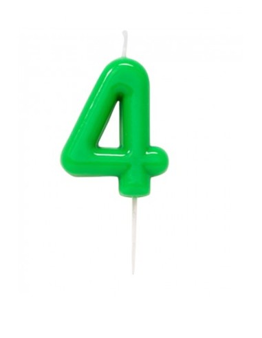 CANDELINA GLOSSY VERDE NUMERO 4 10,5 CM