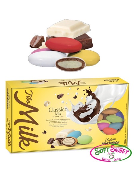 CONFETTI MAXTRIS TWO MILK COLORATI E ASSORTITI 1 KG