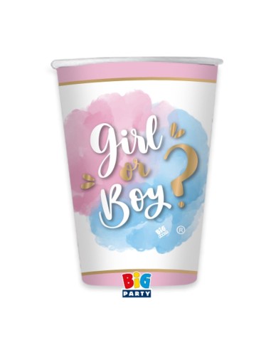 BICCHIERI GENDER REVEAL GIRL OR BOY? 8 PZ 200CC