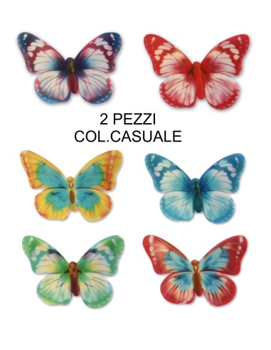 FARFALLE IN ZUCCHERO SFUMATE 2 PZ 6 CM CASUALE