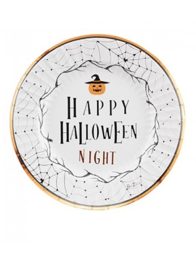 PIATTO GRANDE HAPPY HALLOWEEN NIGHT 8 PZ 23 CM