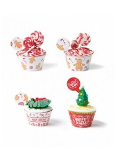 AVVOLGI MUFFIN CON PICK MERRY CHRISTMAS 24 PZ