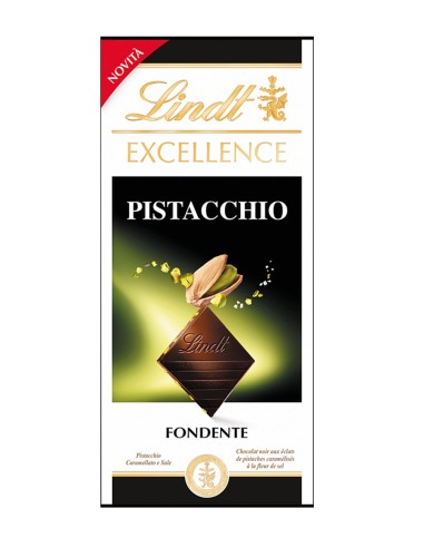 TAVOLETTA LINDT EXCELLANCE CIOCCOLATO FONDENTE CON PISTACCHIO CARAMELLATO E SALE 100 GR