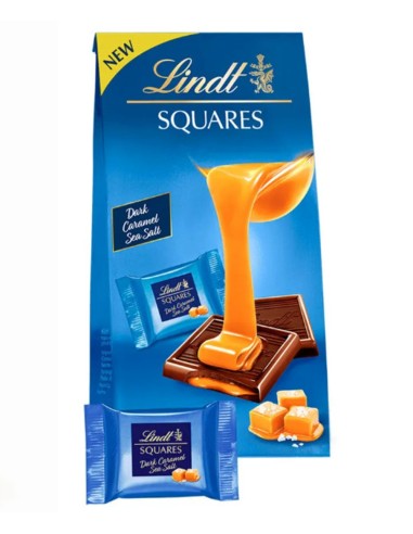 CIOCCOLATINI LINDT SQUARES FONDENTE E CARAMELLO IN ASTUCCIO 180 GR