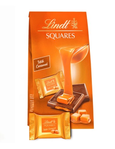 CIOCCOLATINI LINDT SQUARES AL LATTE E CARAMELLO IN ASTUCCIO 180 GR