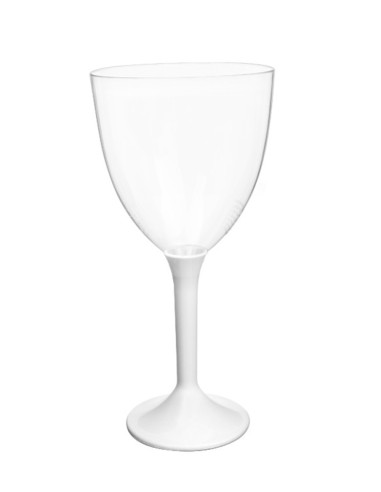 BICCHIERI CALICE VINO IN PLASTICA RIUTILIZZABILI BIANCO 20 PZ