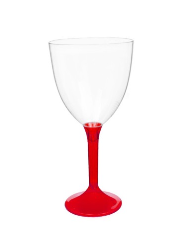 BICCHIERI CALICE VINO IN PLASTICA RIUTILIZZABILI ROSSO 20 PZ