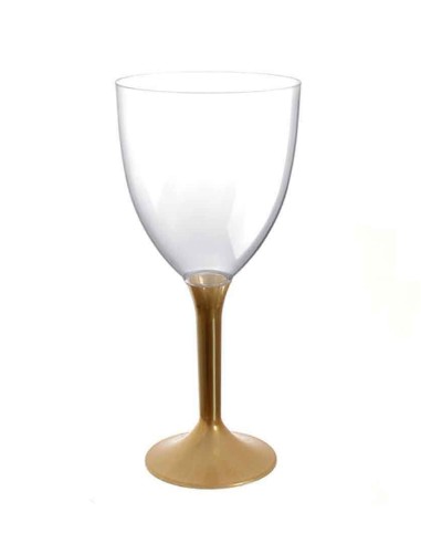 BICCHIERI CALICE VINO IN PLASTICA RIUTILIZZABILI ORO SATINATO 20 PZ