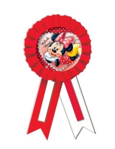 COCCARDA PLASTICA MINNIE ROSSA