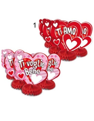 FESTONE DA TAVOLO TI AMO CON CUORE 3D 4 PZ 13X15H