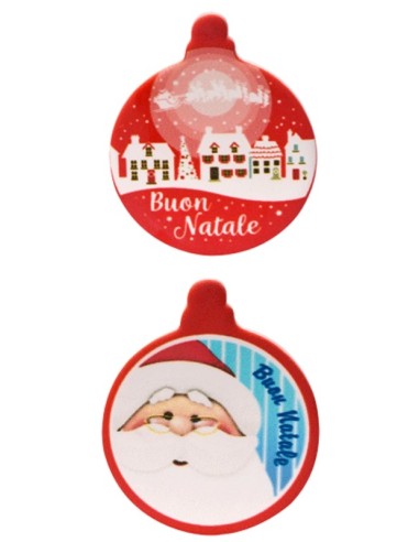 DECORAZIONE IN ZUCCHERO PALLE DI NATALE 2 PZ