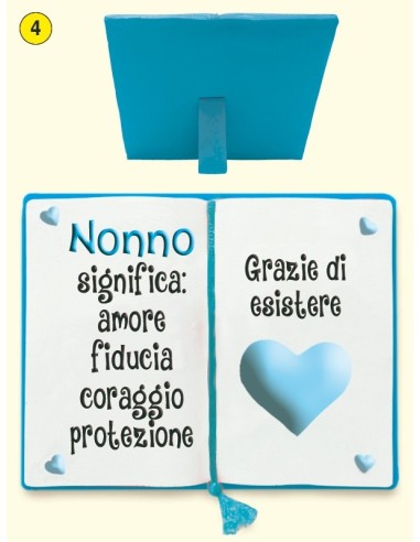 LIBRO IN POLIRESINA NONNO SIGNIFICA AMORE 10X15 CM