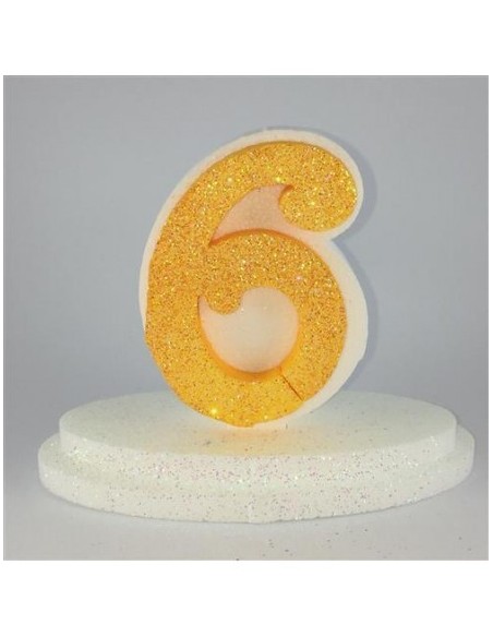 NUMERO 6 ARANCIONE IN POLISTIROLO
