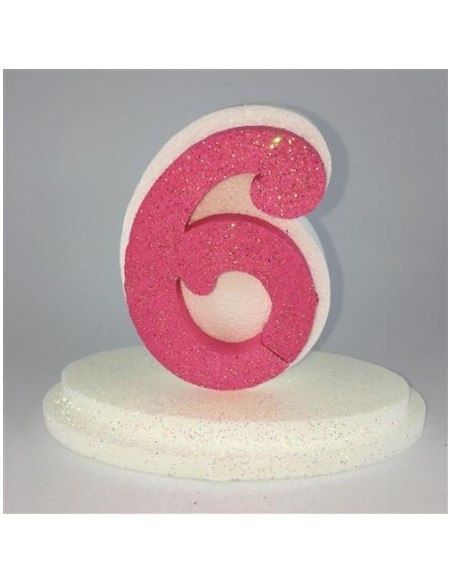 NUMERO 6 FUCSIA IN POLISTIROLO