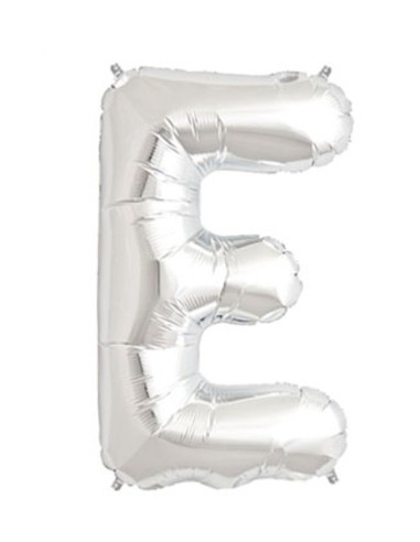 PALLONCINO ARGENTO LETTERA E 35 CM