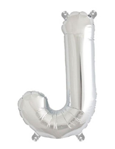 PALLONCINO ARGENTO LETTERA J 35 CM