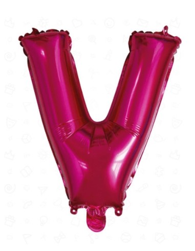 PALLONCINO LETTERA V FUCSIA 43 CM DA GONFIARE AD ARIA