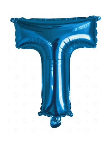 PALLONCINO METALLICO LETTERA T BLU 43 CM