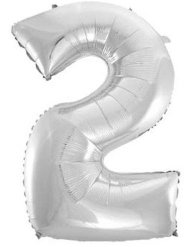 PALLONCINO MYLAR ARGENTO NUMERO 2  95 CM