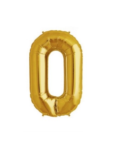 PALLONCINO MYLAR NUMERO 0 ORO