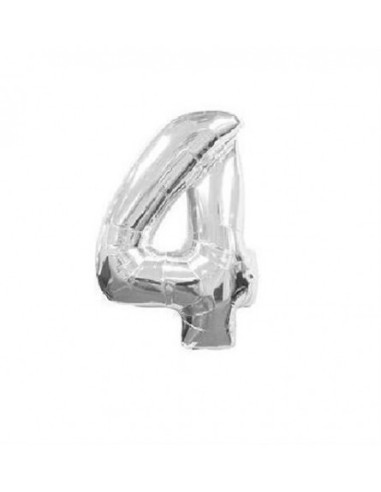 PALLONCINO MYLAR NUMERO 4 ARGENTO