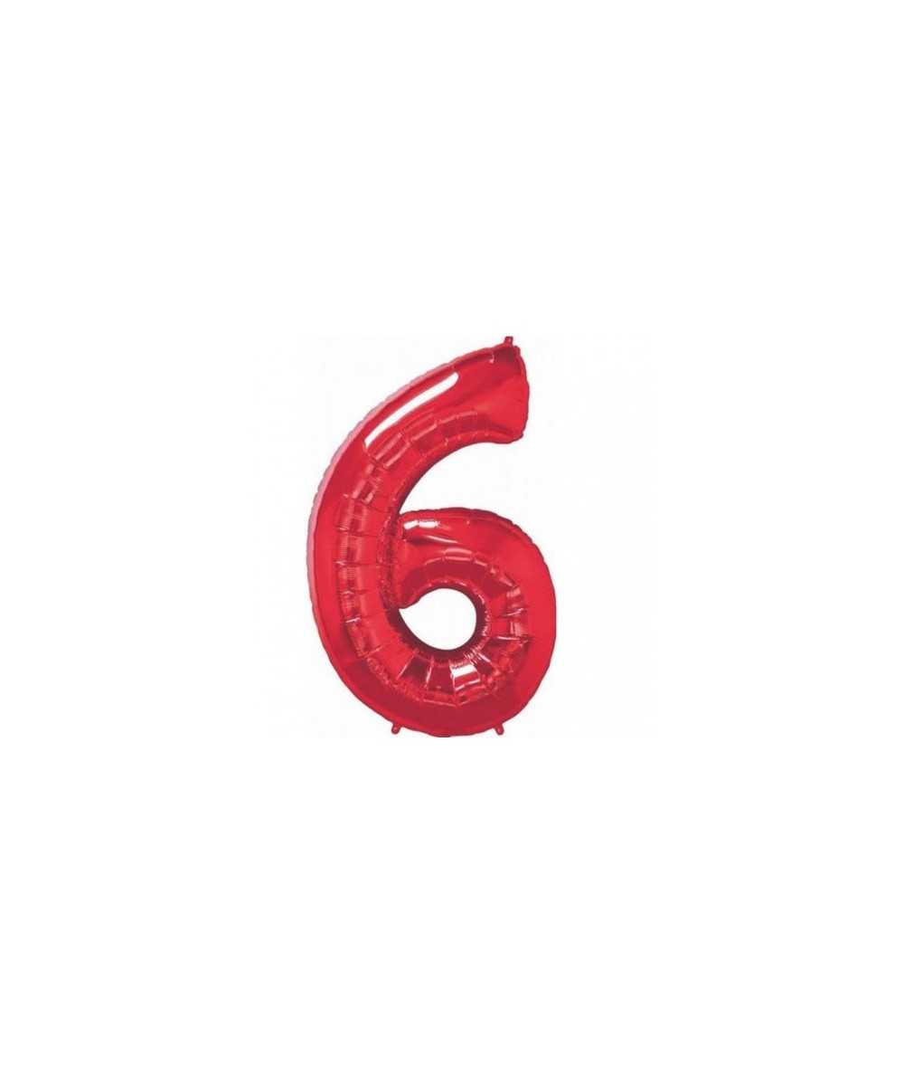 PALLONCINO MYLAR NUMERO 6 ROSSO