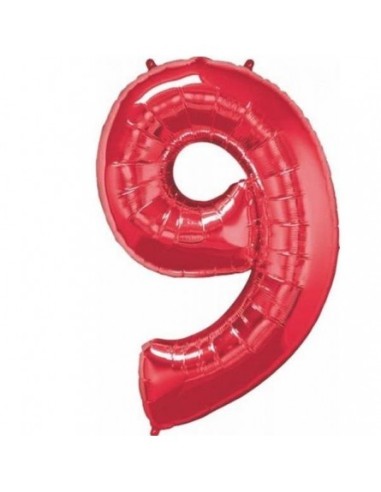 PALLONCINO MYLAR NUMERO 9 ROSSO