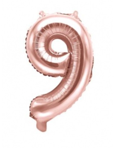 PALLONCINO NUMERATO ROSA GOLD N 9 CM 36