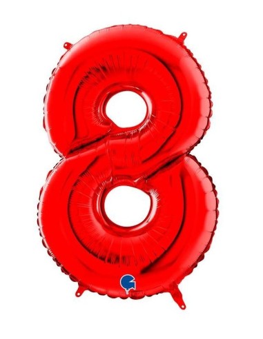 PALLONCINO NUMERATO ROSSO N 8 CM 36