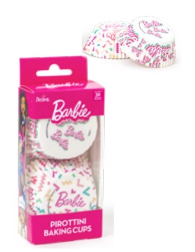 PIROTTINI IN CARTA DA FORNO BARBIE CORIANDOLI MULTICOLOR 36 PZ 50X32 MM