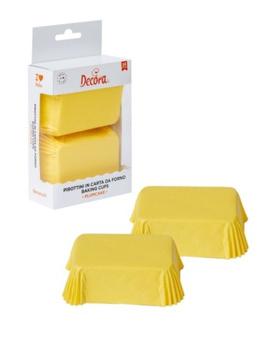 PIROTTINI IN CARTA FORNO PER MINI PLUMCAKE GIALLO 8X5X3,2H CM 36 PZ