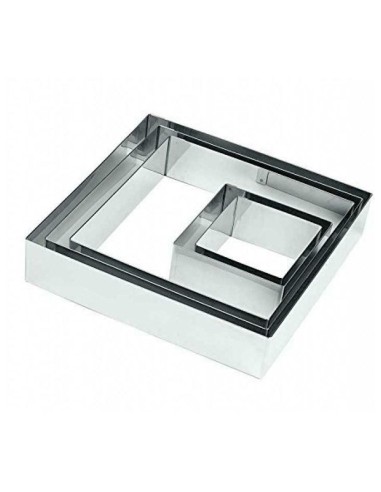 QUADRATO  IN ACCIAIO INOX  10X10X4,5 H CM